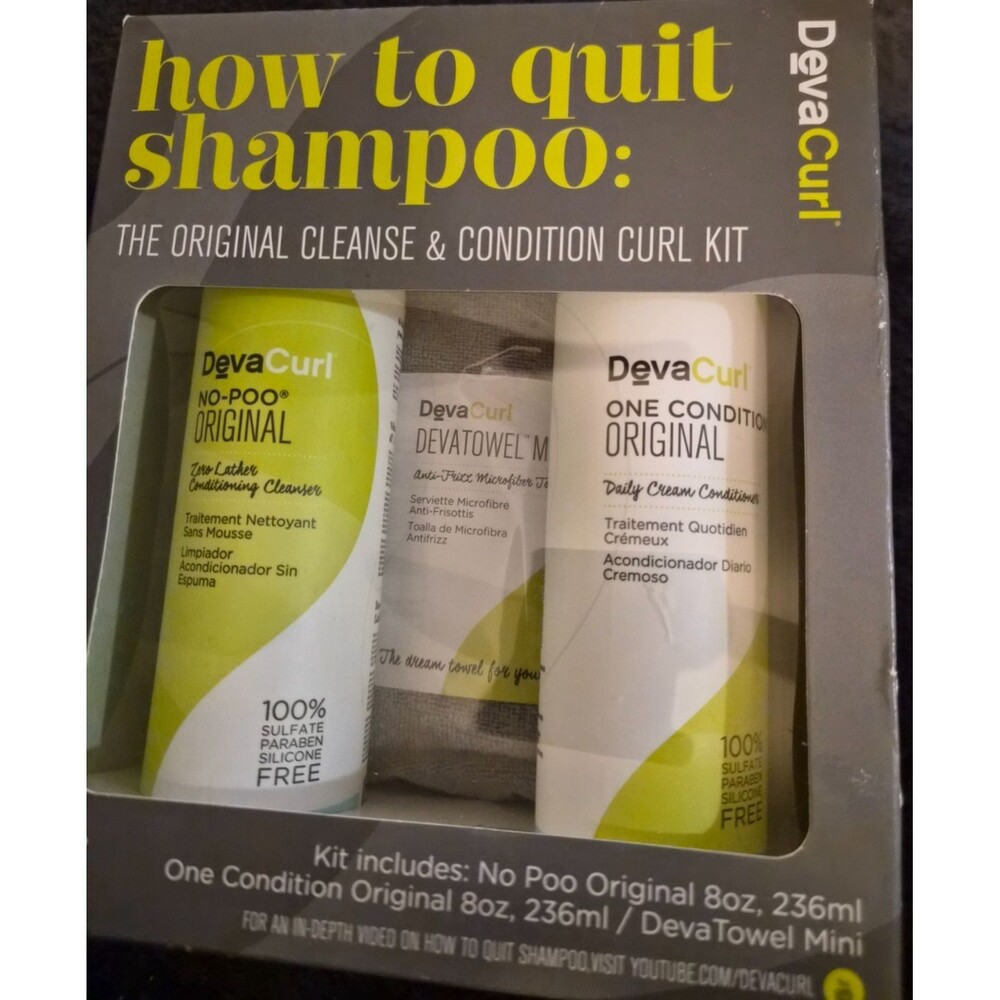 DEVA CURL "The Original Cleanse & Condition Kit" plus Deva Towel -New in box